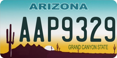 AZ license plate AAP9329