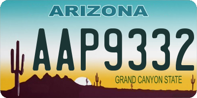 AZ license plate AAP9332