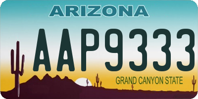 AZ license plate AAP9333