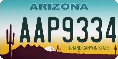 AZ license plate AAP9334