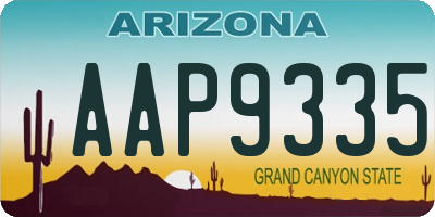 AZ license plate AAP9335