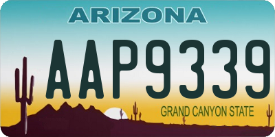 AZ license plate AAP9339