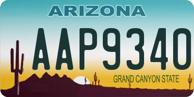 AZ license plate AAP9340