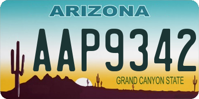 AZ license plate AAP9342