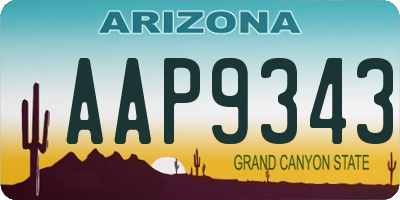 AZ license plate AAP9343