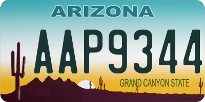 AZ license plate AAP9344