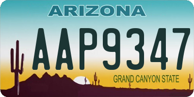 AZ license plate AAP9347