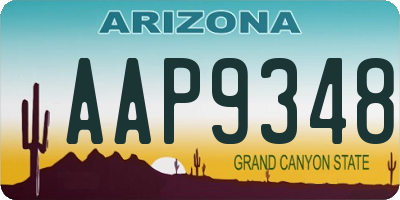 AZ license plate AAP9348