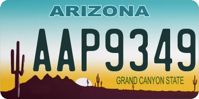 AZ license plate AAP9349