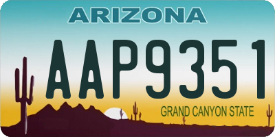 AZ license plate AAP9351