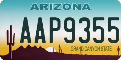 AZ license plate AAP9355