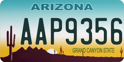 AZ license plate AAP9356