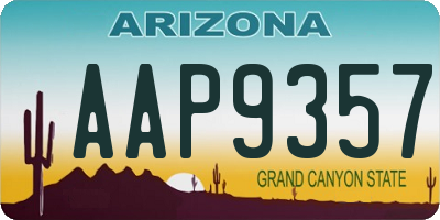 AZ license plate AAP9357