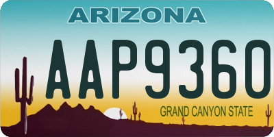 AZ license plate AAP9360