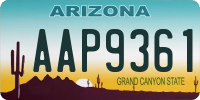 AZ license plate AAP9361