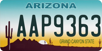 AZ license plate AAP9363