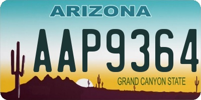 AZ license plate AAP9364