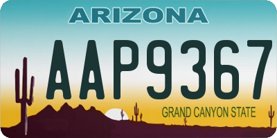 AZ license plate AAP9367