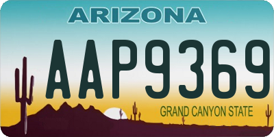 AZ license plate AAP9369