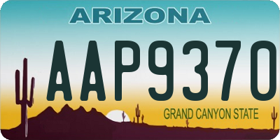 AZ license plate AAP9370