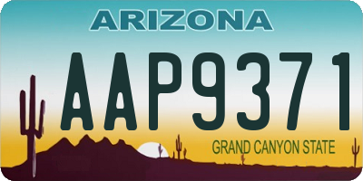 AZ license plate AAP9371