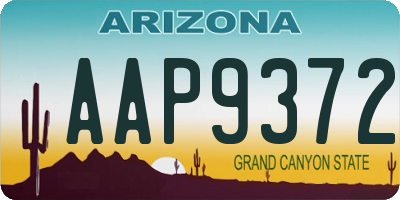 AZ license plate AAP9372