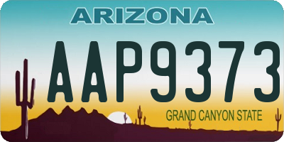 AZ license plate AAP9373