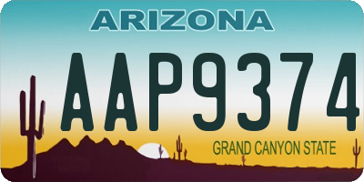 AZ license plate AAP9374