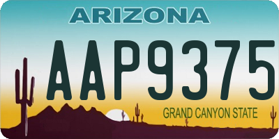 AZ license plate AAP9375