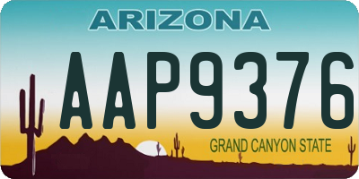 AZ license plate AAP9376