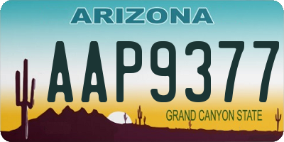 AZ license plate AAP9377