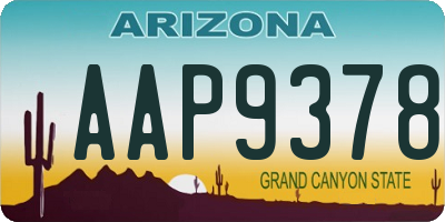 AZ license plate AAP9378