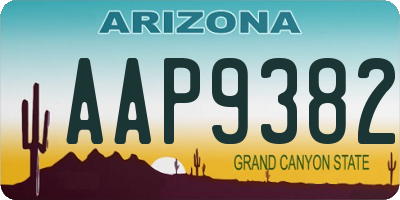 AZ license plate AAP9382