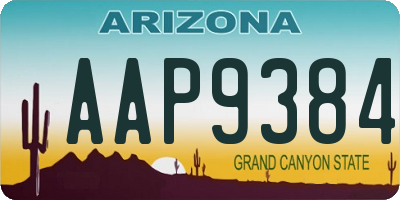 AZ license plate AAP9384