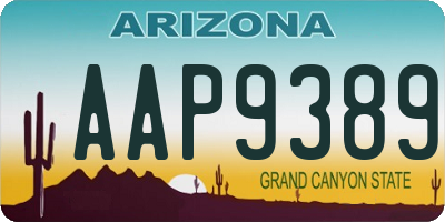 AZ license plate AAP9389