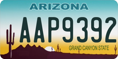 AZ license plate AAP9392