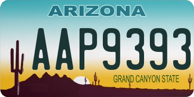 AZ license plate AAP9393