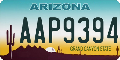 AZ license plate AAP9394