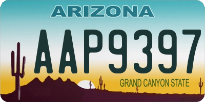 AZ license plate AAP9397