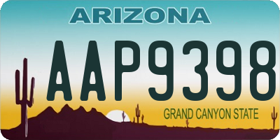 AZ license plate AAP9398