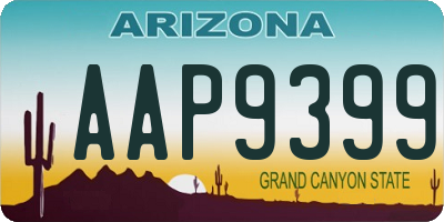 AZ license plate AAP9399