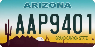 AZ license plate AAP9401