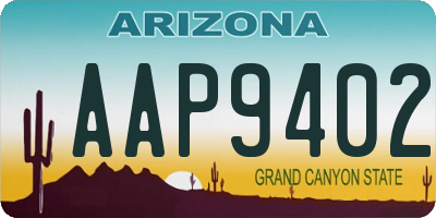 AZ license plate AAP9402