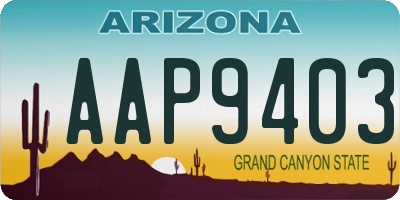 AZ license plate AAP9403