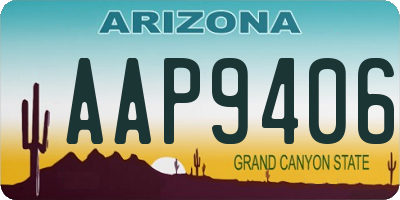 AZ license plate AAP9406