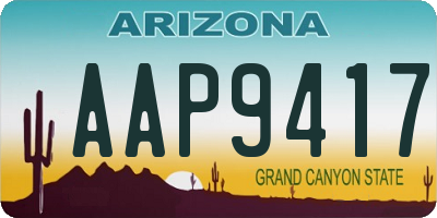 AZ license plate AAP9417