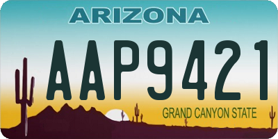 AZ license plate AAP9421