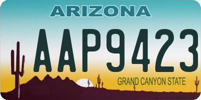 AZ license plate AAP9423