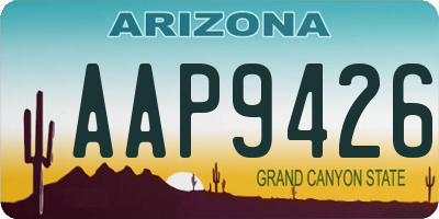 AZ license plate AAP9426