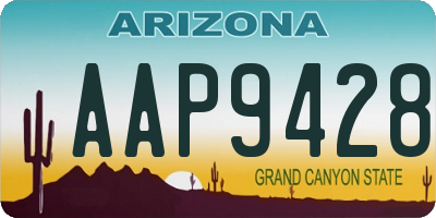 AZ license plate AAP9428